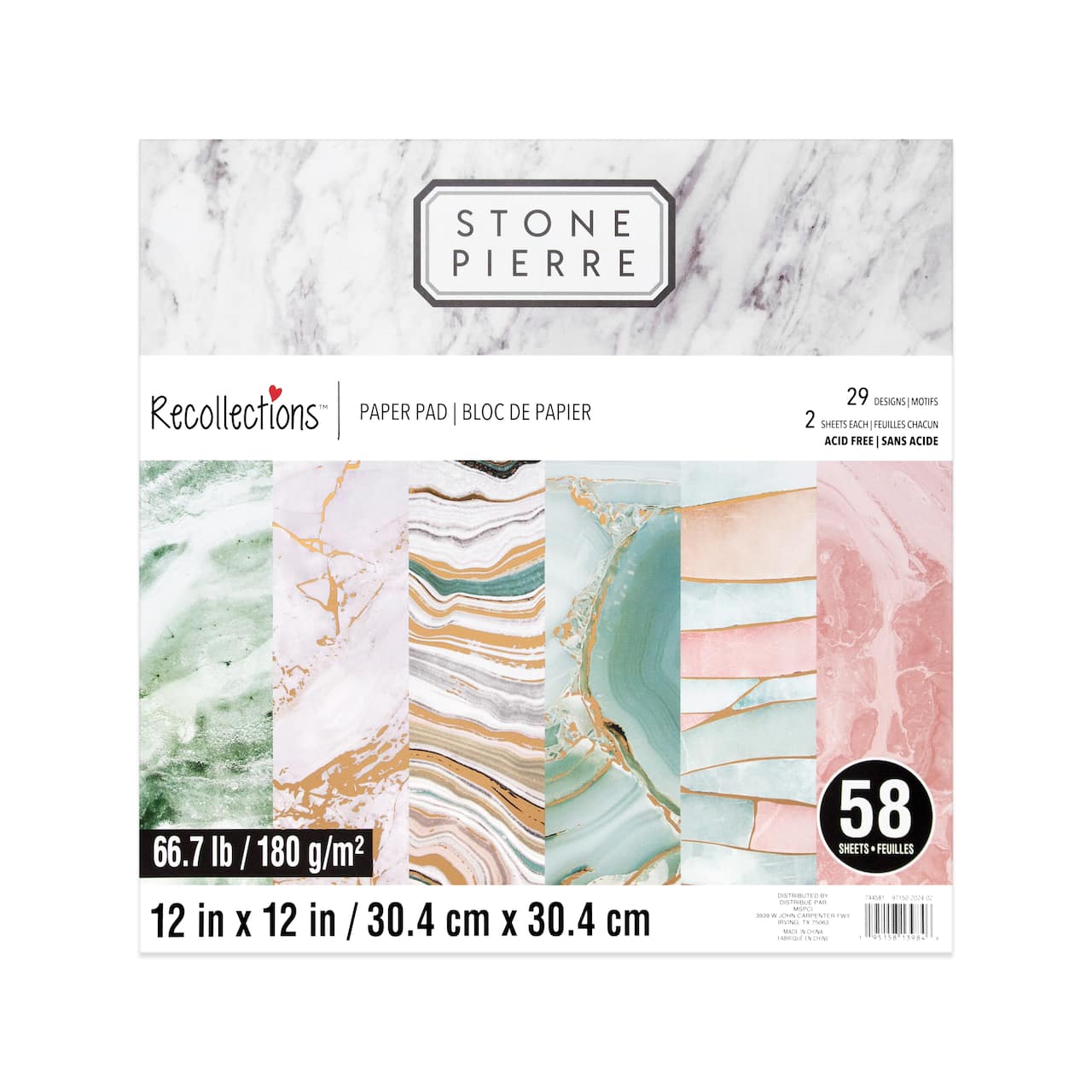 6 Pack: 12" x 12" Stone Paper Pad by Recollections™